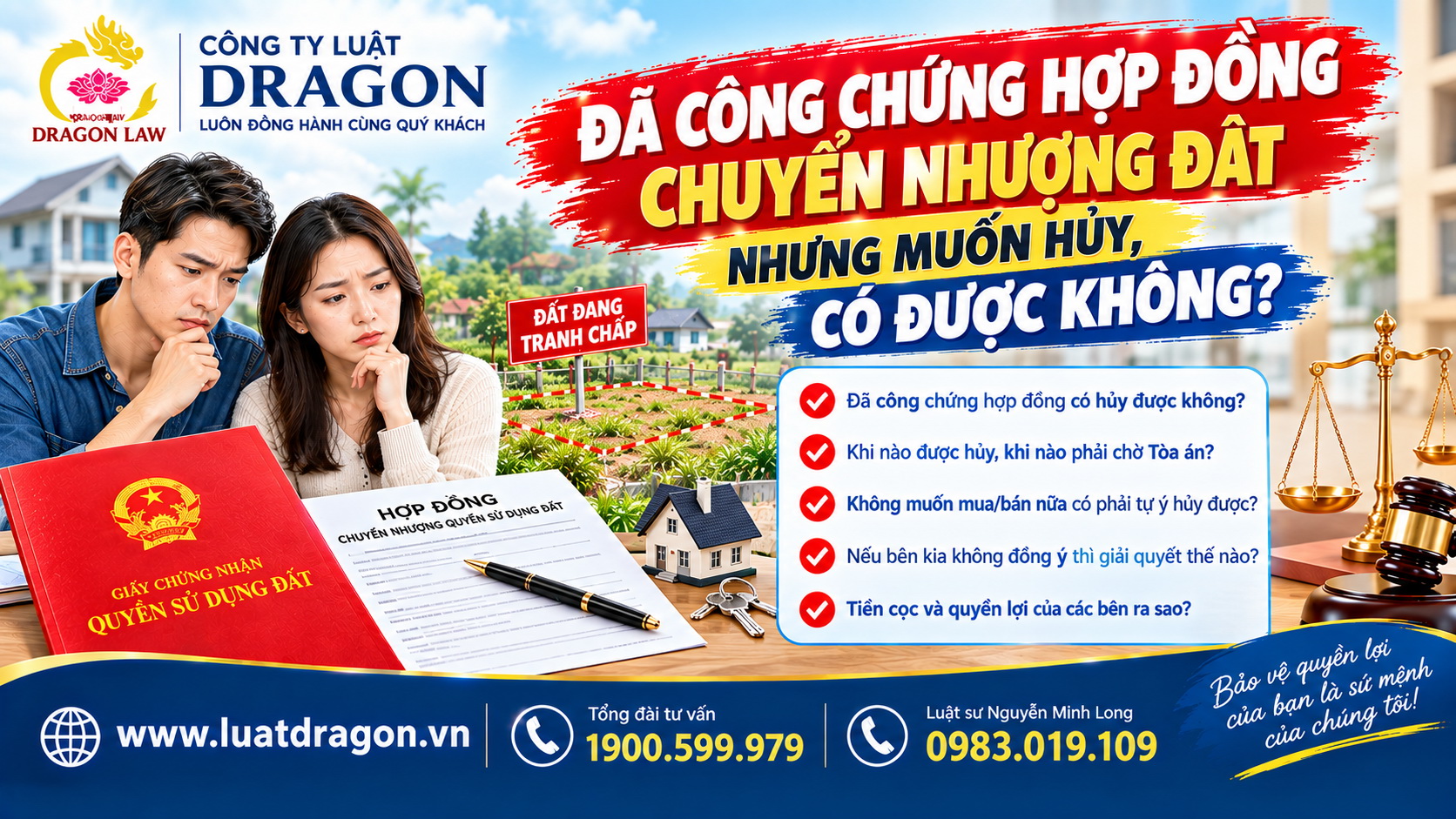 Đã công chứng hợp đồng chuyển nhượng đất nhưng muốn hủy, có được không?